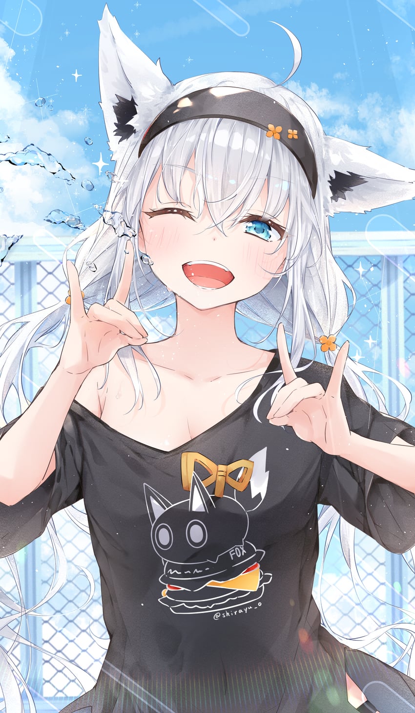 shirakami fubuki and nejima kitsune (hololive) drawn by shirafuji_sayu