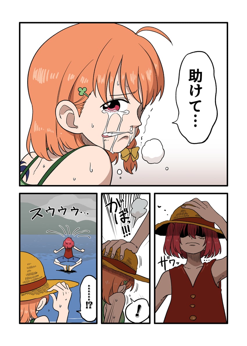 nami, monkey d. luffy, takami chika, and kurosawa ruby (love live! and 2 more) drawn by koaraya