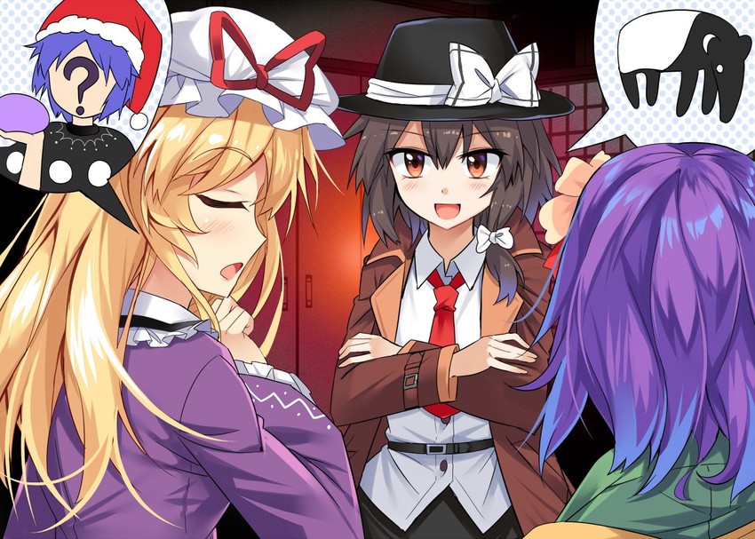 usami renko, maribel hearn, hieda no akyuu, and doremy sweet (touhou) drawn by e.o.