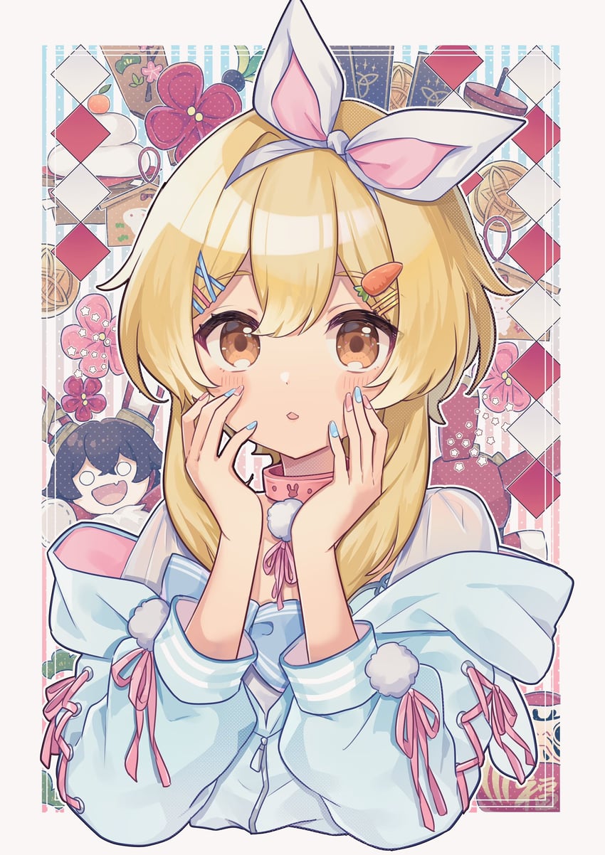 lumine and baron bunny (genshin impact) drawn by shirase_(shirose)