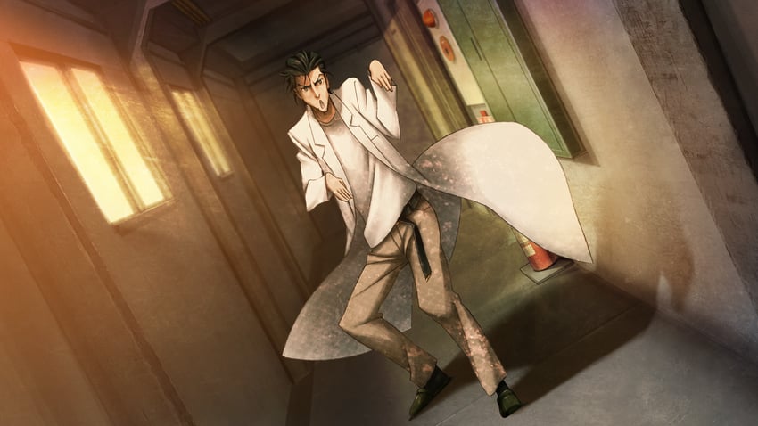 okabe rintarou (steins;gate and 1 more) drawn by huke