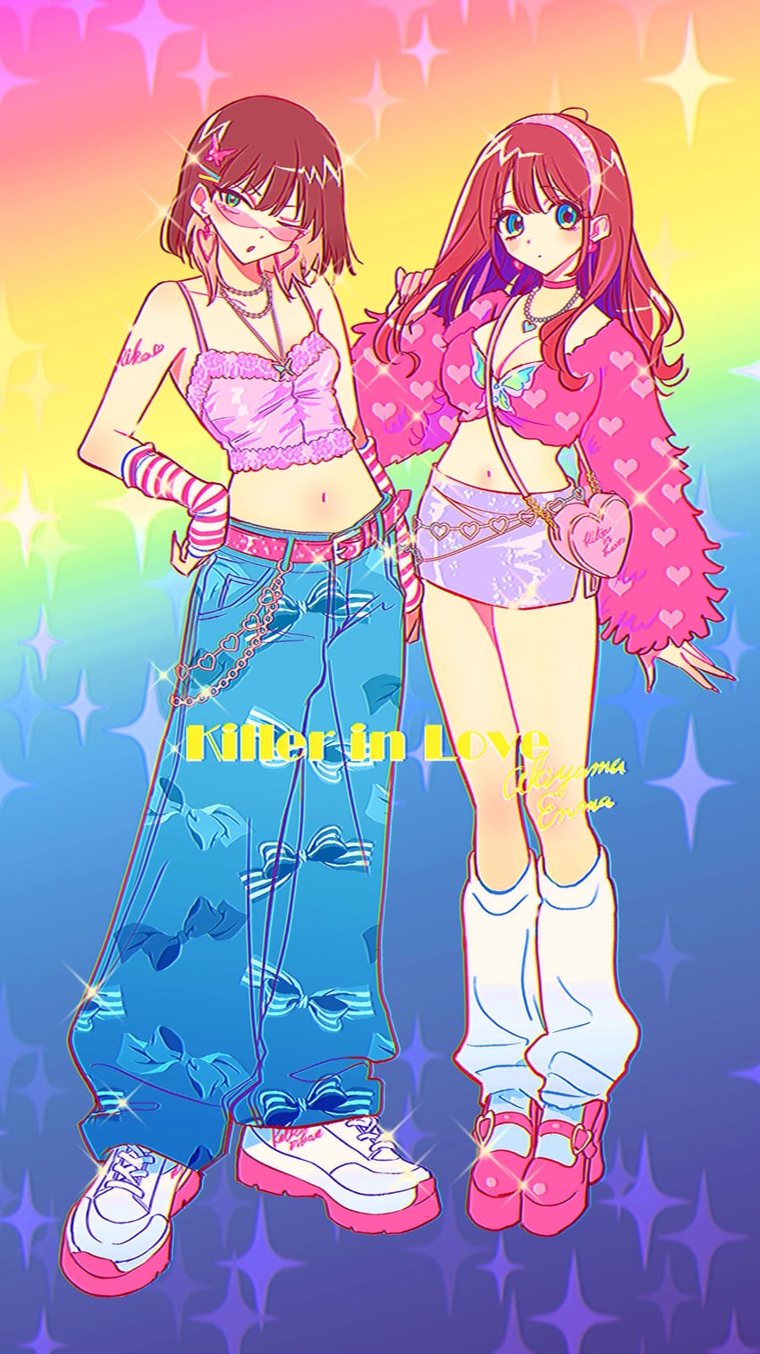 yoshizaki kokoa and suzuki riko (kimi ni koisuru satsujinki) drawn by akiyama_enma