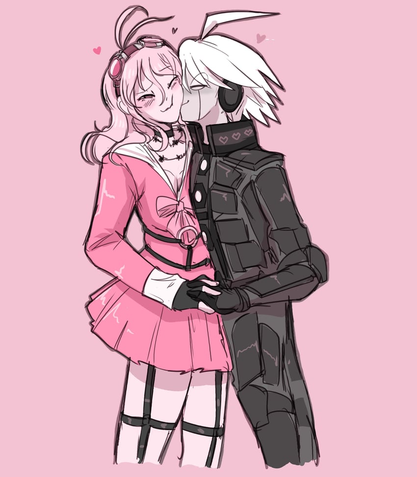 iruma miu and k1-b0 (danganronpa and 1 more) drawn by twinklelitchii