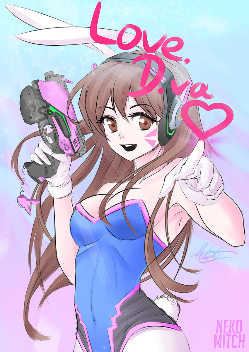 d.va (overwatch and 1 more) drawn by nekomitch