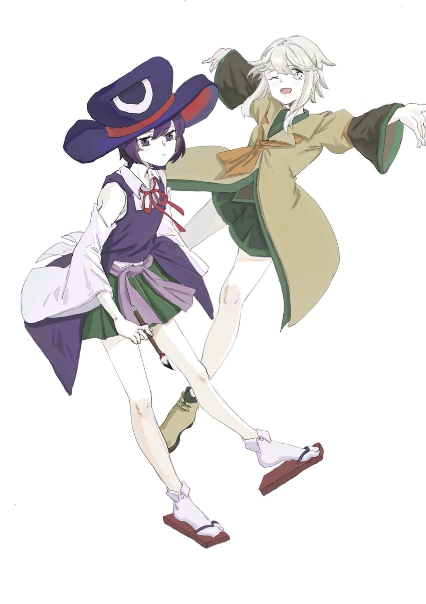 enraku tsubakura and houlen yabusame (len'en) drawn by jishixingle1029