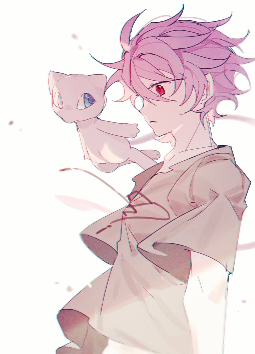 theodore riddle and mew (pokemon and 1 more) drawn by tie_fei_wu_mang_dashuai