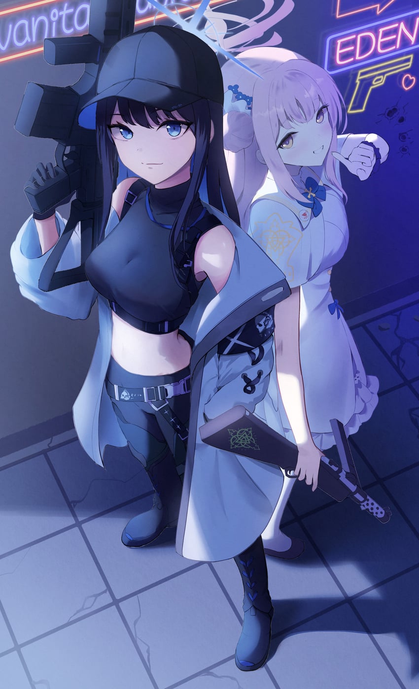 mika and saori (blue archive) drawn by aoto_mei