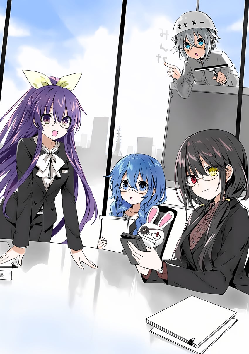 tokisaki kurumi, yatogami tohka, himekawa yoshino, yoshinon, and honjou nia (date a live) drawn by kurumi_(user_fayr3752) and tsunako