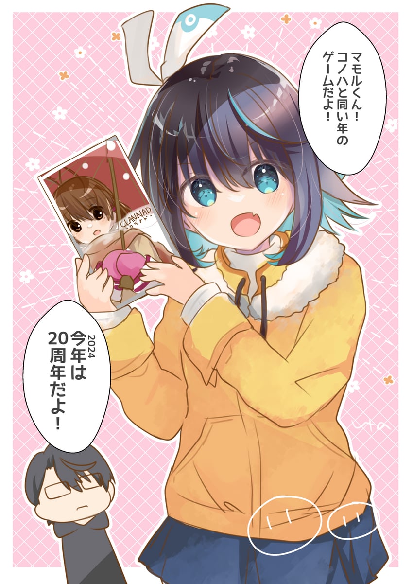 furukawa nagisa, akisato konoha, and rokuta mamoru (clannad and 1 more) drawn by ura_(ura-tennislove)