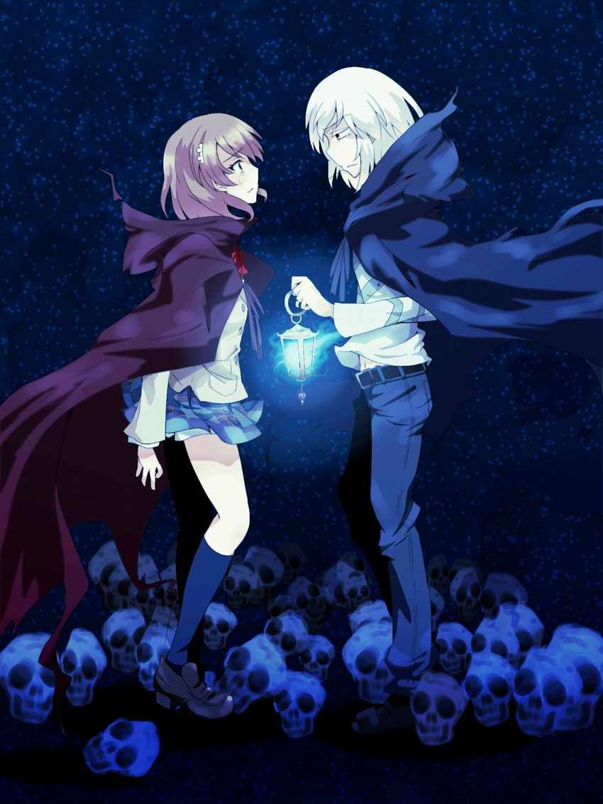 misaka mikoto and accelerator (toaru majutsu no index) drawn by utsumi_(ka56e)