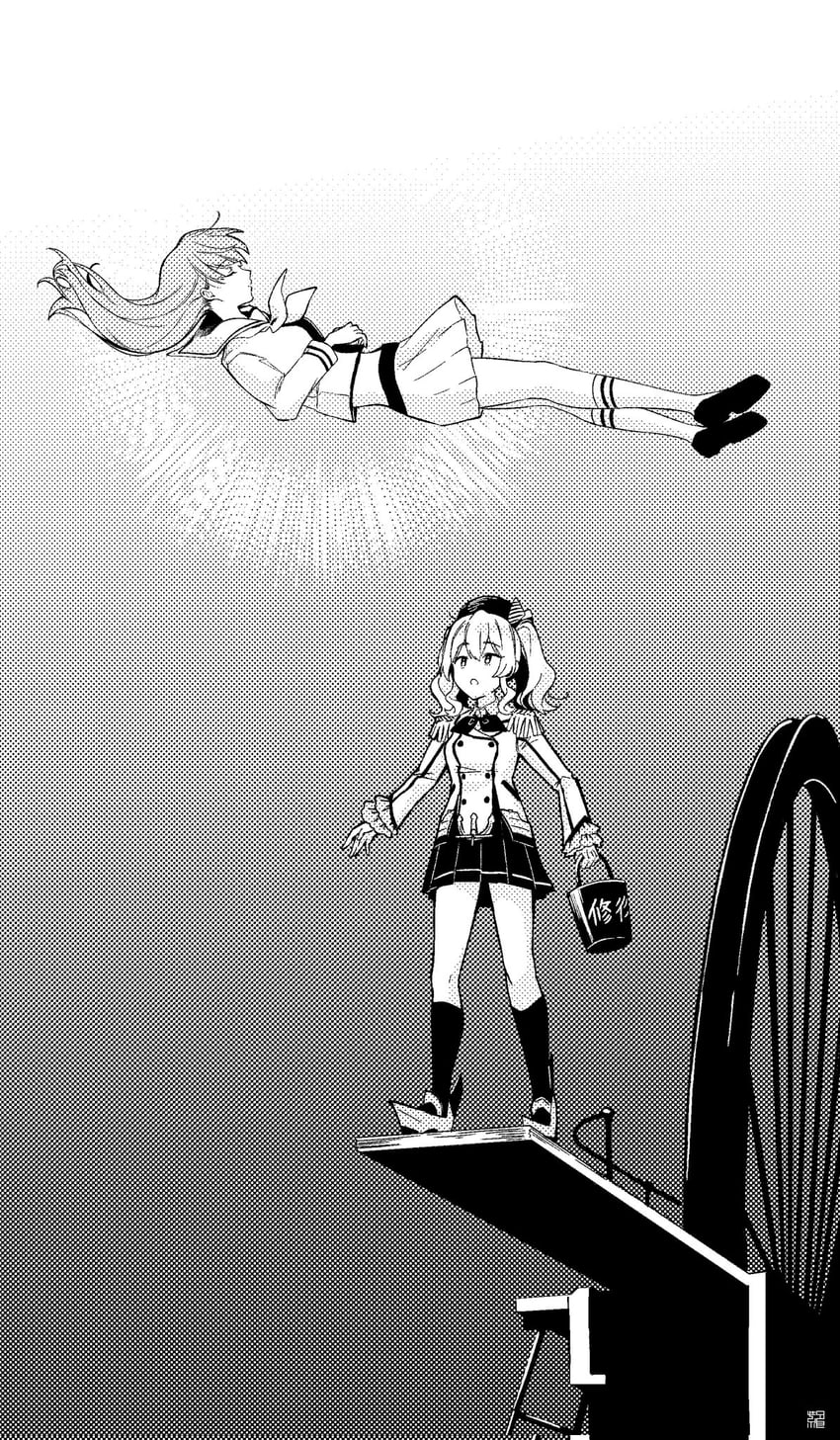 kashima and ooi (kantai collection and 1 more) drawn by saki_hajime
