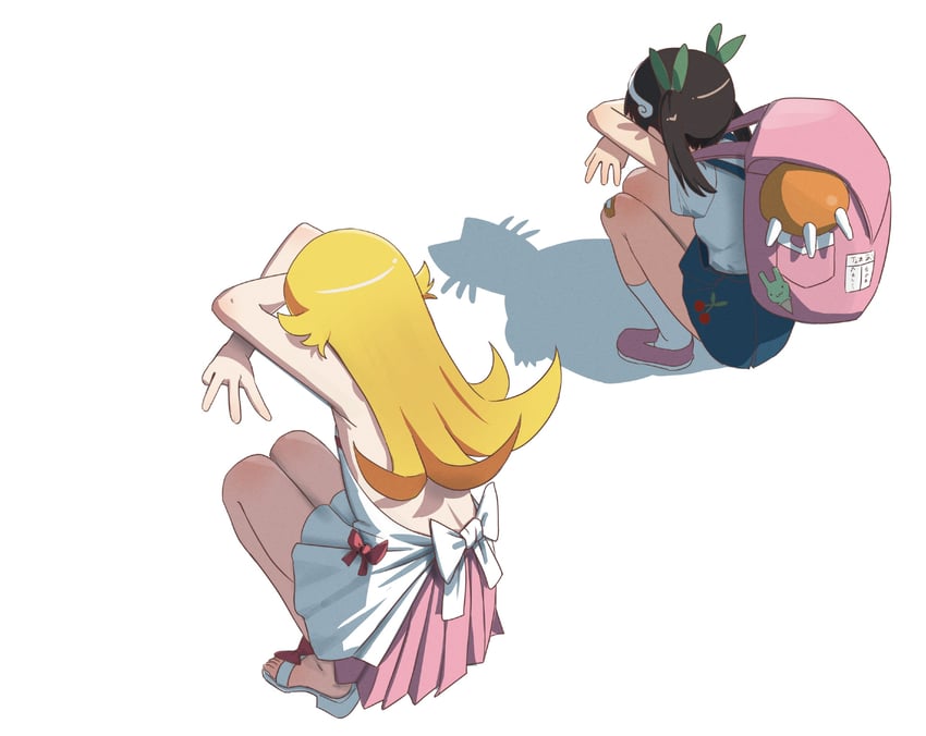 oshino shinobu and hachikuji mayoi (monogatari) drawn by ricman_rt