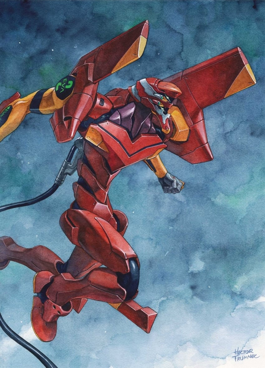 eva 02 (neon genesis evangelion) drawn by hector_trunnec