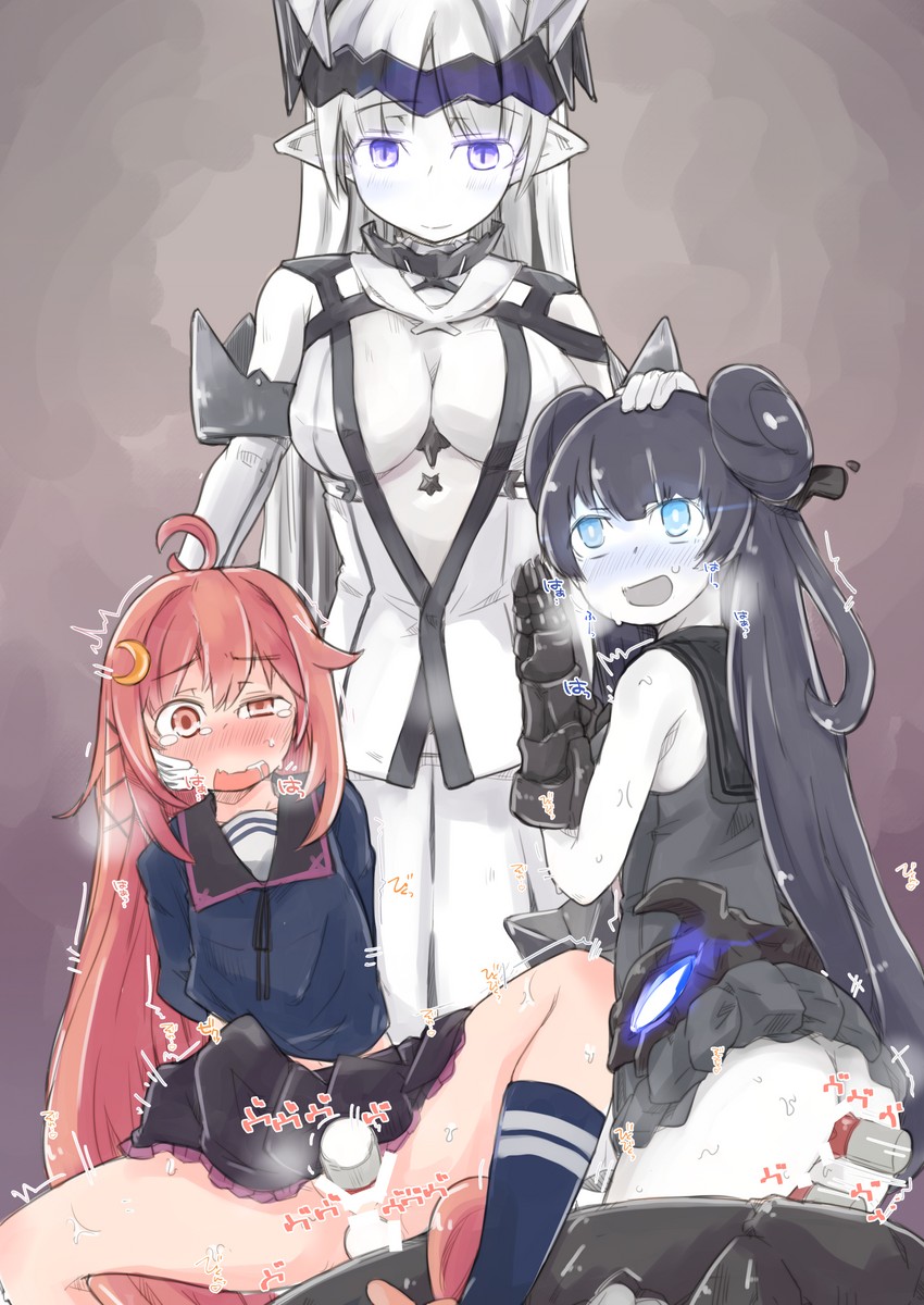 uzuki, light cruiser oni, and new southern battleship princess (kantai collection) drawn by enjaku_izuku