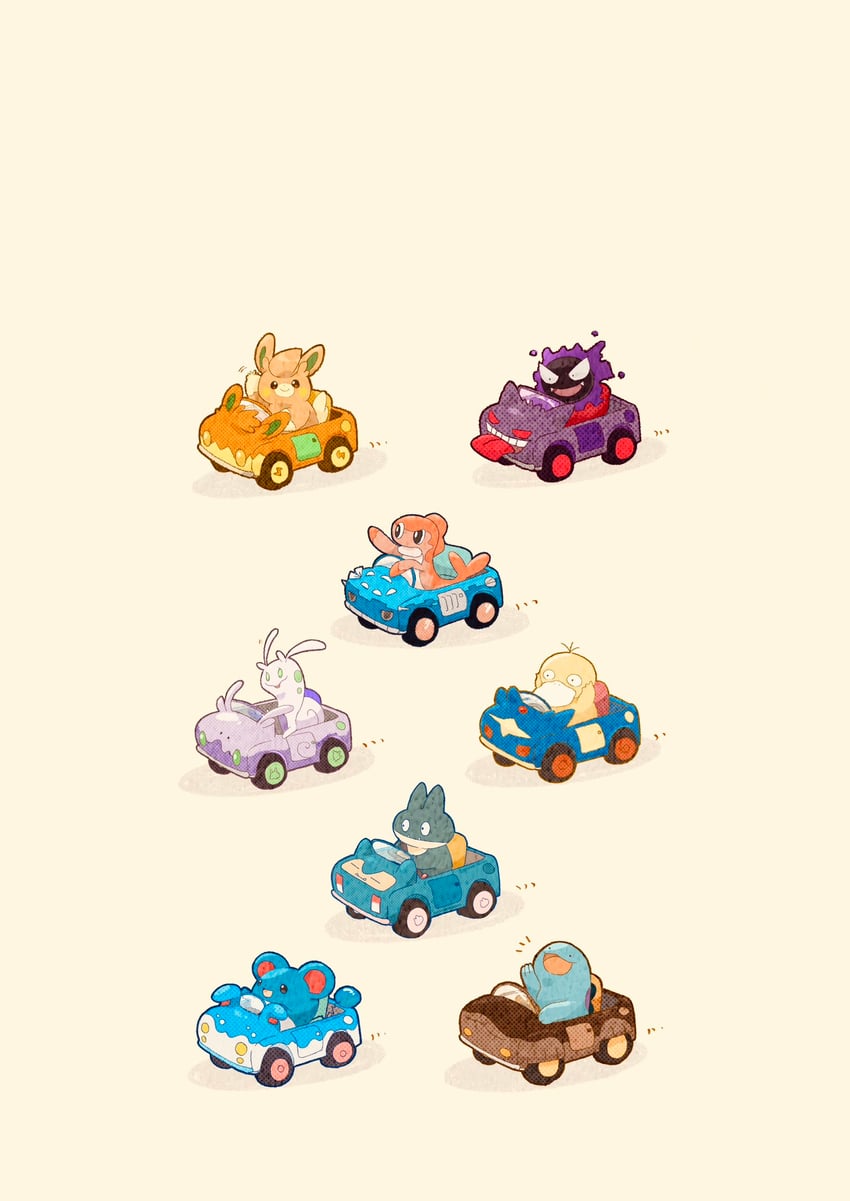 gengar, snorlax, psyduck, gastly, marill, and 11 more (pokemon) drawn by zozozoshion