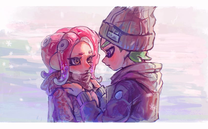 inkling player character, octoling player character, octoling girl, inkling boy, agent 8, and 2 more (splatoon) drawn by gucandiyi52092