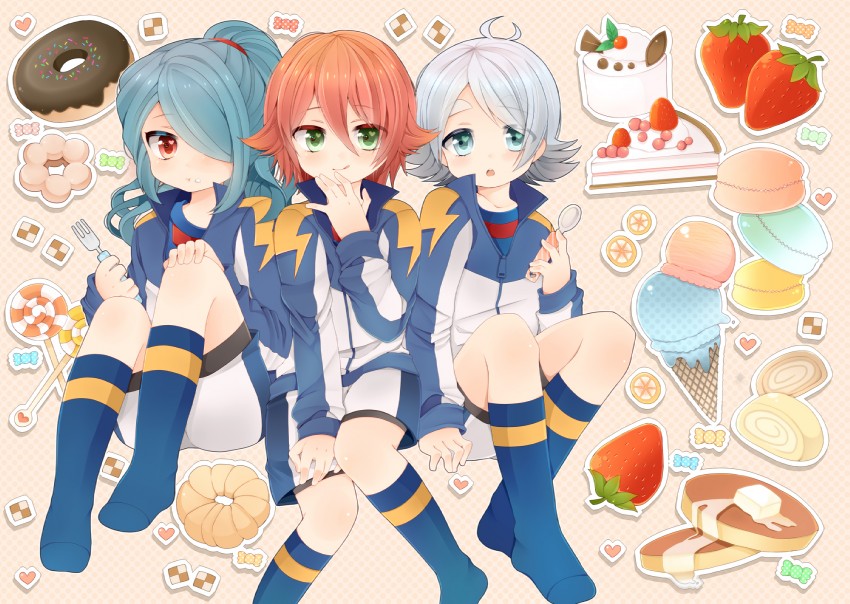 kazemaru ichirouta, kiyama hiroto, and fubuki shirou (inazuma eleven) drawn by tsukudani_norio