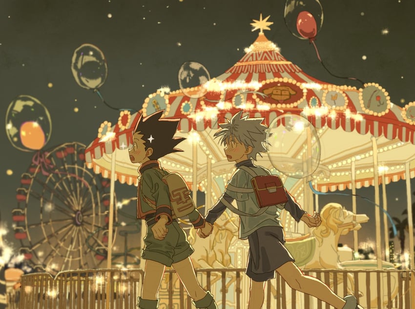 killua zoldyck and gon freecss (hunter x hunter) drawn by goodkids_1