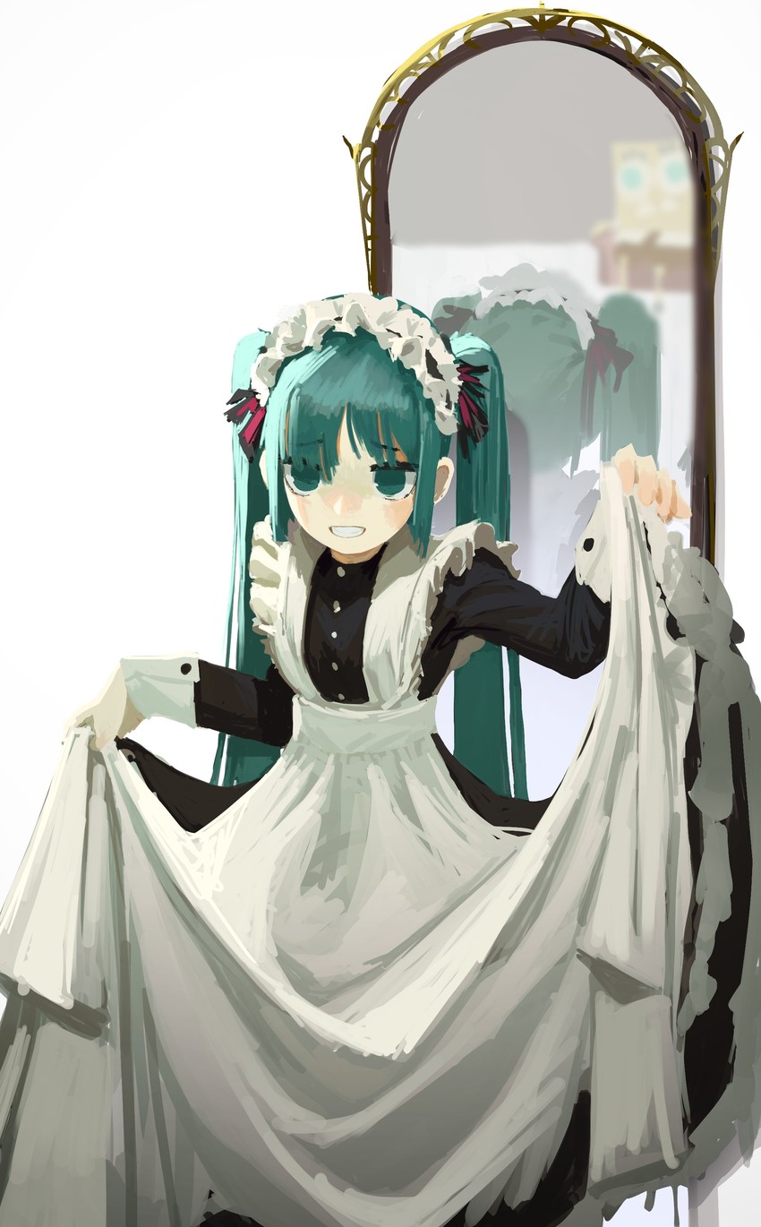 hatsune miku and spongebob squarepants (vocaloid and 1 more) drawn by topdylan