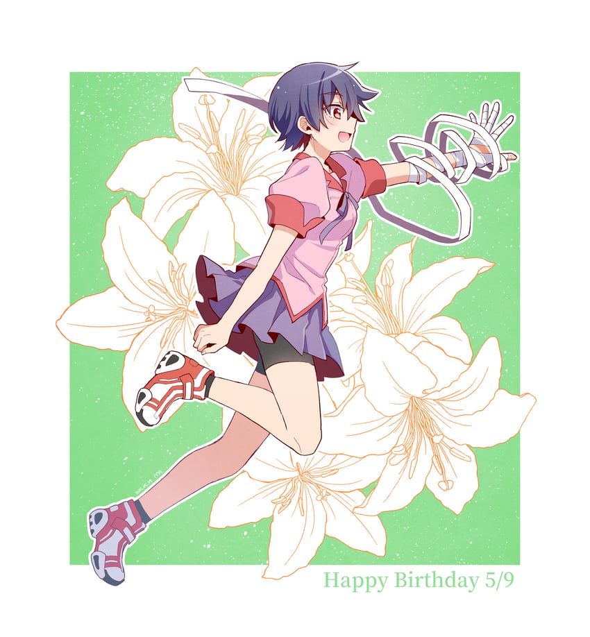kanbaru suruga (monogatari) drawn by manimani_(mani_ma)