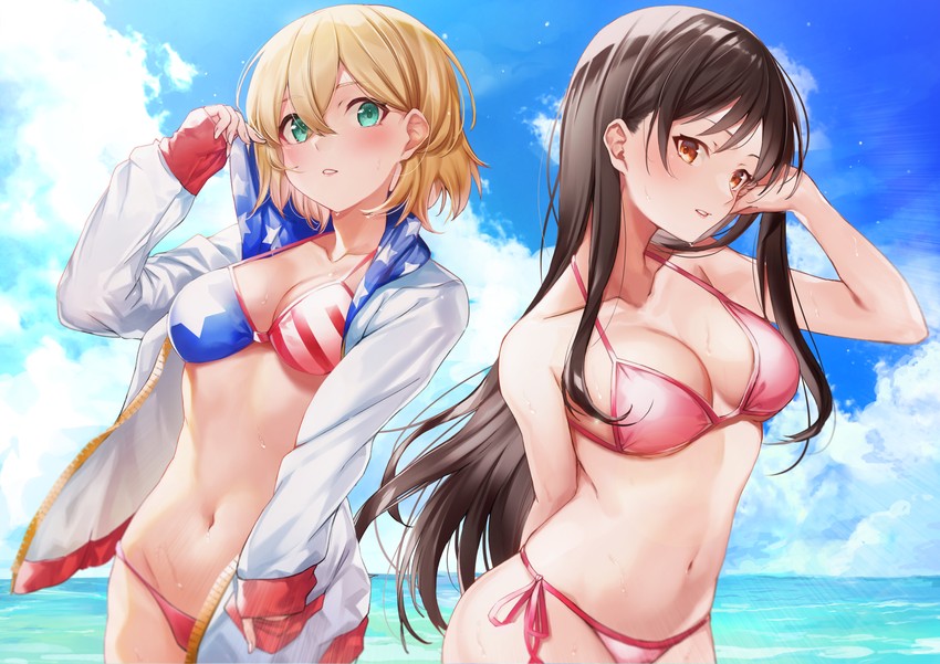 mizuhara chizuru and nanami mami (kanojo okarishimasu) drawn by hachiroku_(hatirokusann86)