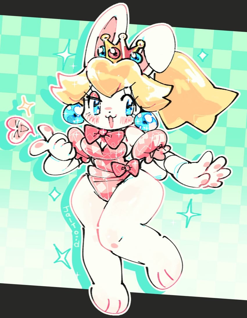 princess peach, rabbid, and rabbid peach (mario and 2 more) drawn by jaltoid