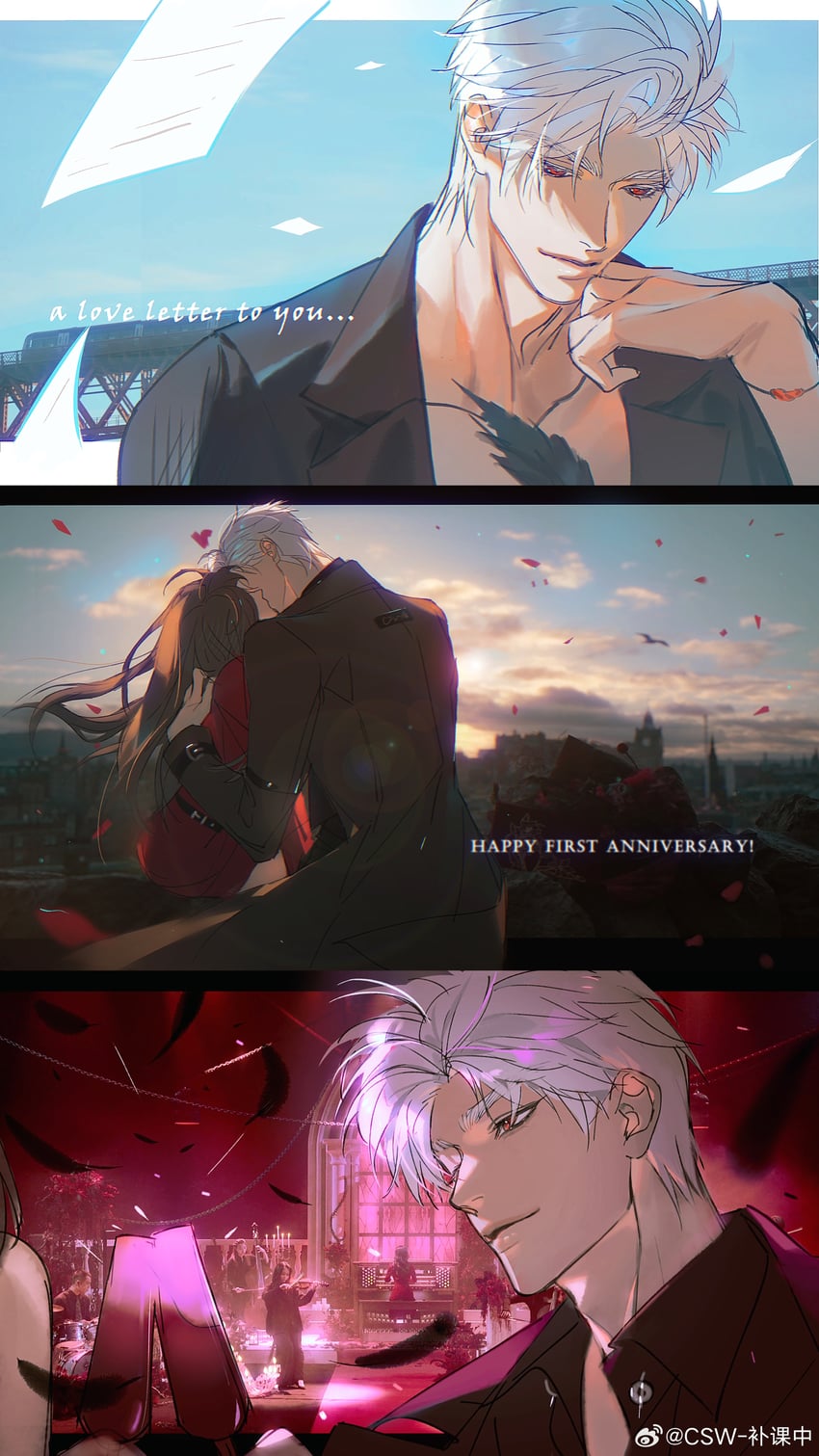 protagonist and sylus (love and deepspace) drawn by csw-