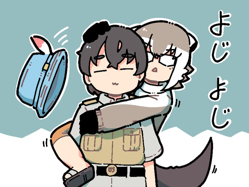 captain and meerkat (kemono friends and 1 more) drawn by numazoko_namazu