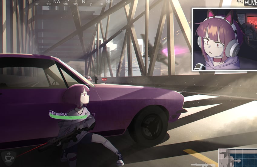 fallenshadow (indie virtual youtuber and 1 more) drawn by tea_party_biscuits