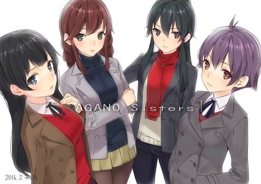 yahagi, noshiro, agano, and sakawa (kantai collection) drawn by ama_mitsuki