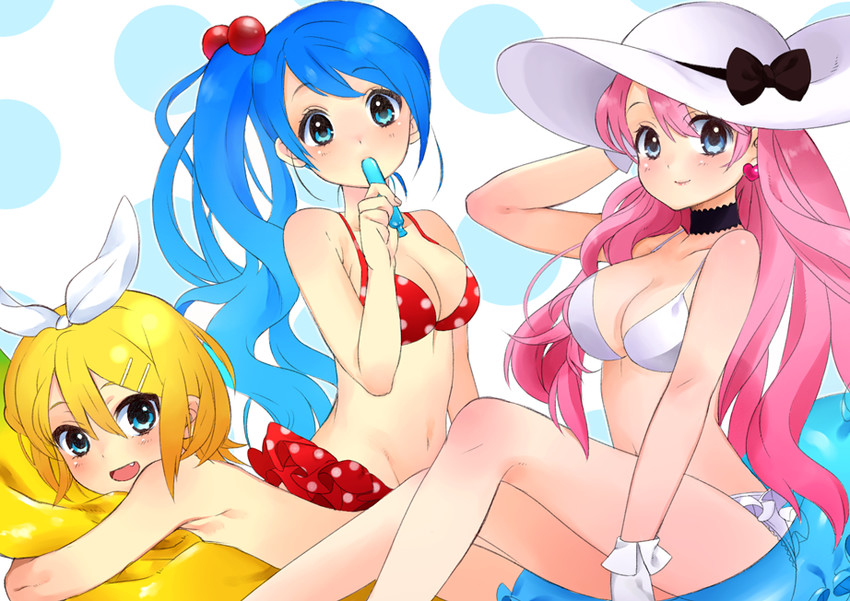 hatsune miku, kagamine rin, and megurine luka (vocaloid) drawn by meme_(zuwaigani4)