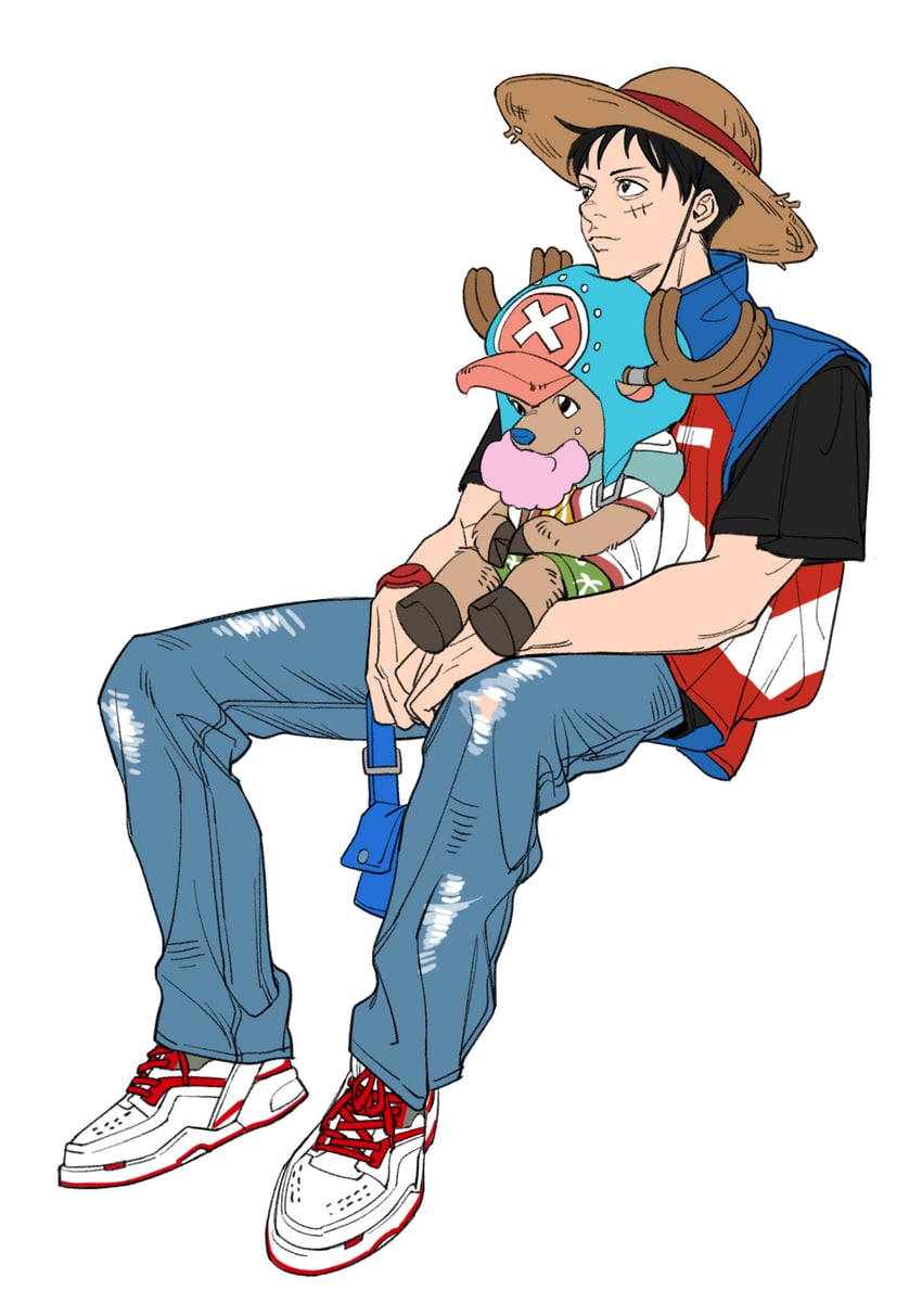 monkey d. luffy and tony tony chopper (one piece) drawn by mush820823