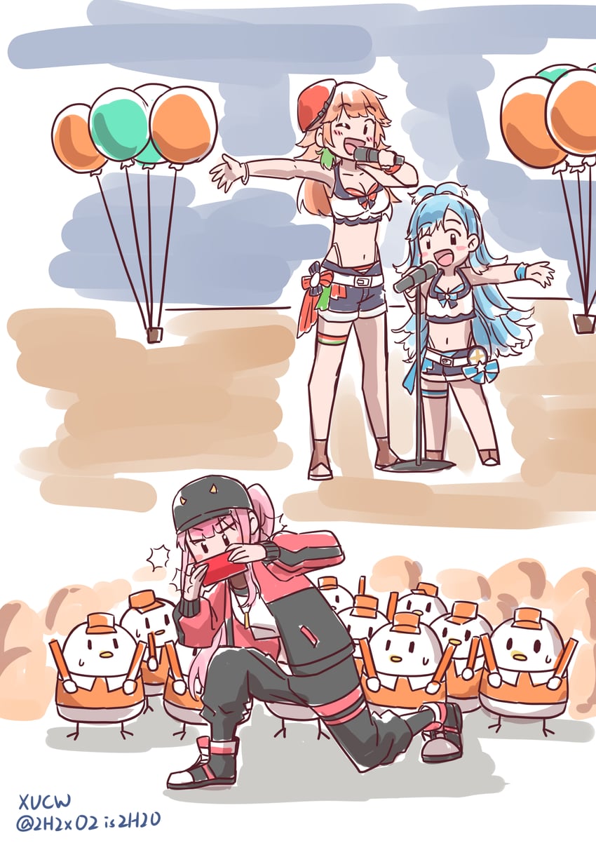 mori calliope, takanashi kiara, kobo kanaeru, and kfp employee (hololive and 2 more) drawn by xu_chin-wen