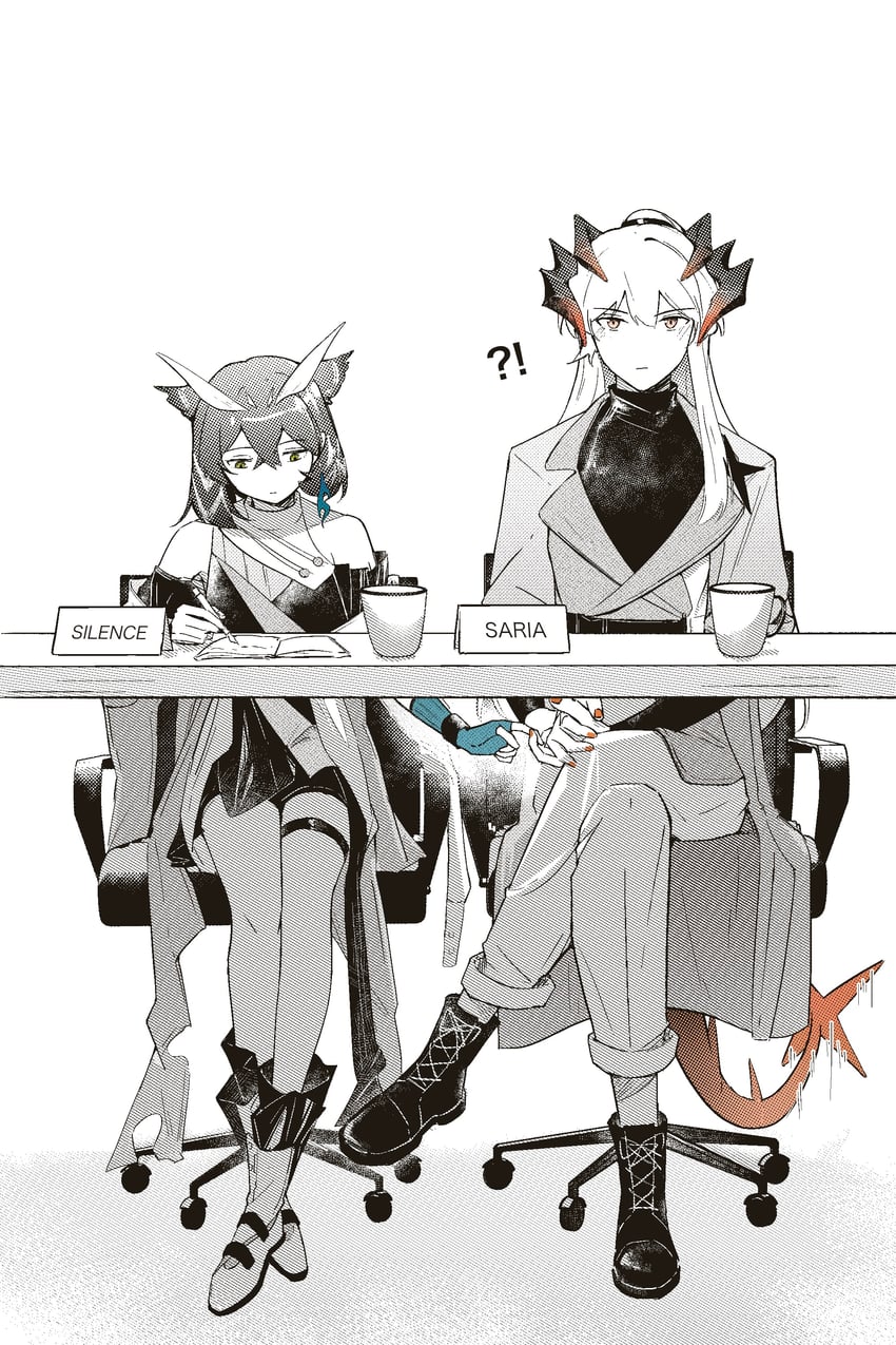 saria, silence, and silence the paradigmatic (arknights) drawn by ajiajia1104