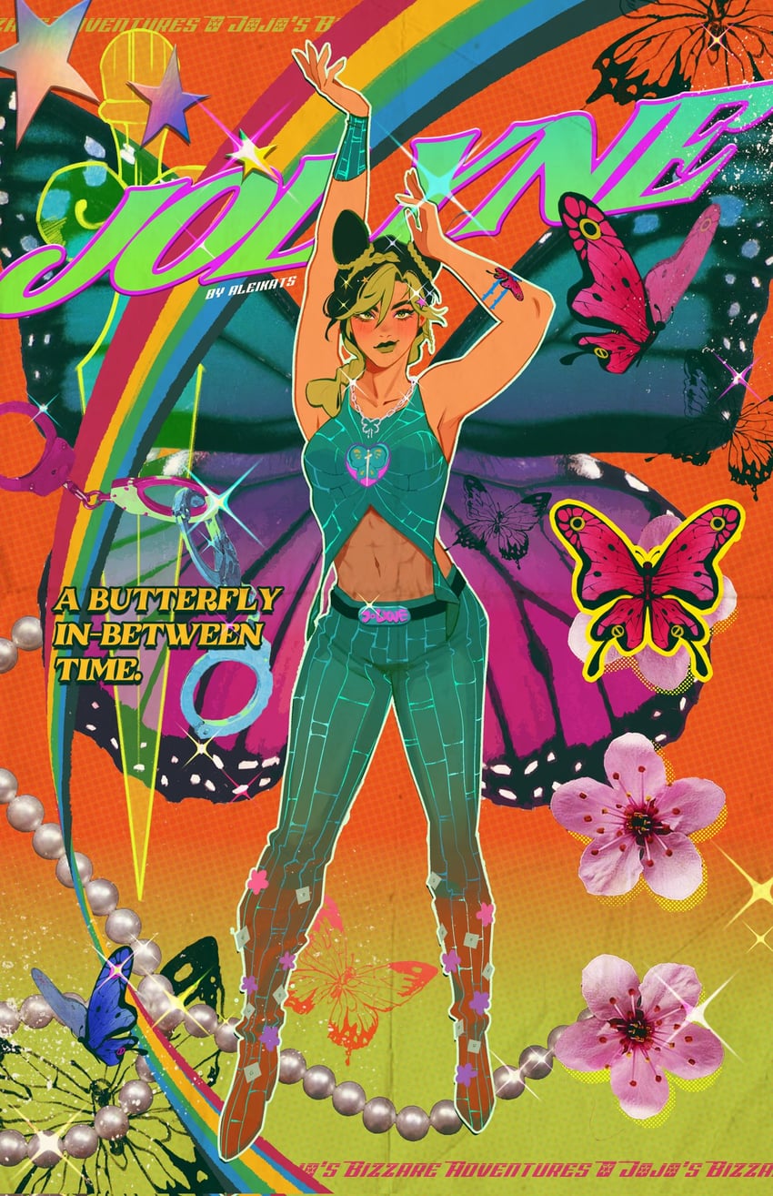 kujo jolyne (jojo no kimyou na bouken and 1 more) drawn by aleikats