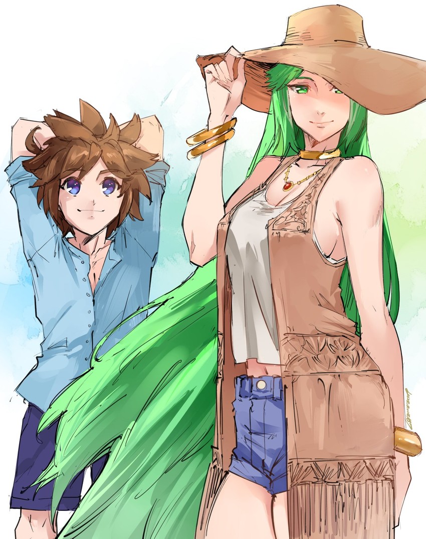 palutena and pit (kid icarus and 1 more) drawn by kenshin187
