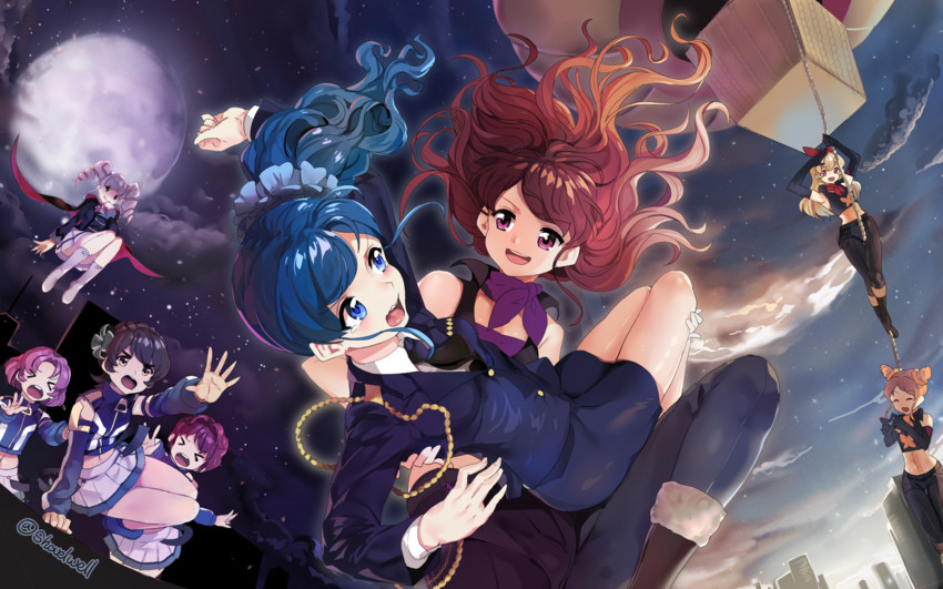 hoshimiya ichigo, kiriya aoi, todo yurika, shibuki ran, arisugawa otome, and 3 more (aikatsu!) drawn by shovelwell