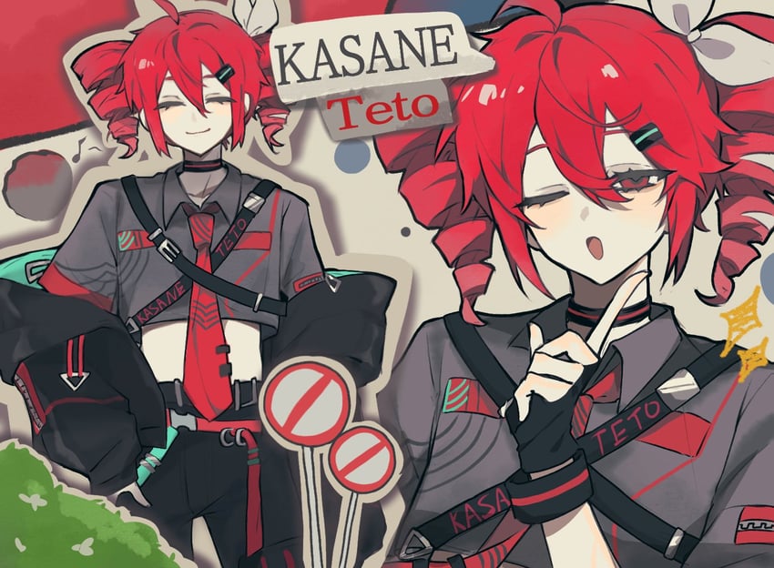 kasane teto (utau and 2 more) drawn by hanbaozi_(hnbozi429891)