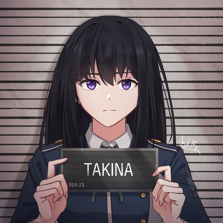 inoue takina (lycoris recoil and 1 more) drawn by chxoswolf