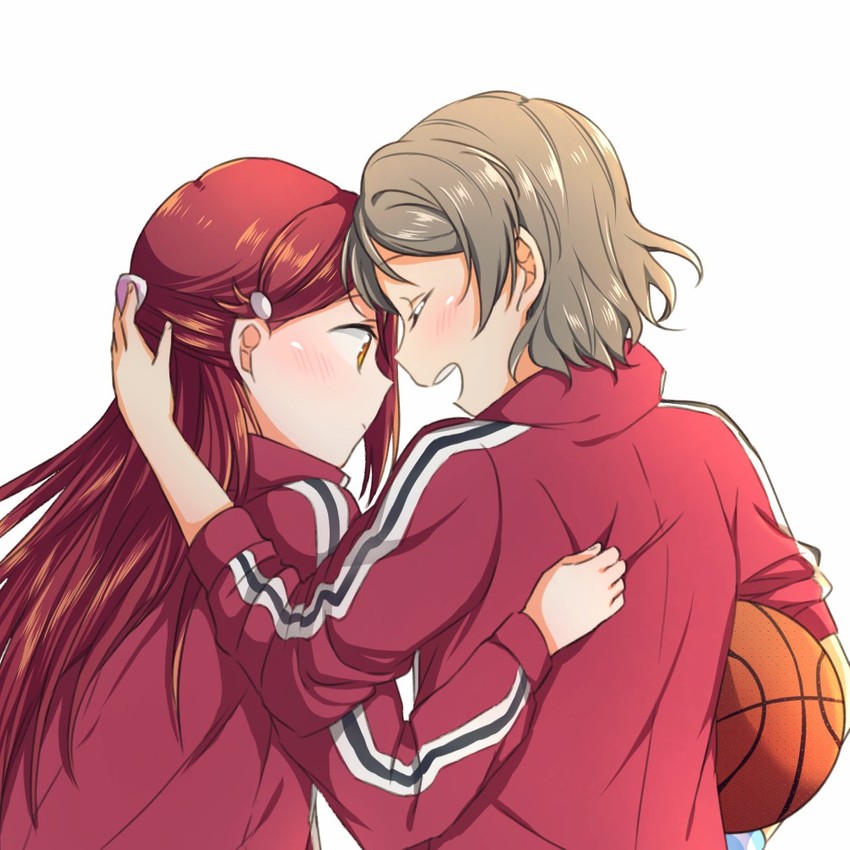 watanabe you and sakurauchi riko (love live! and 1 more) drawn by yuchi_(salmon-1000)