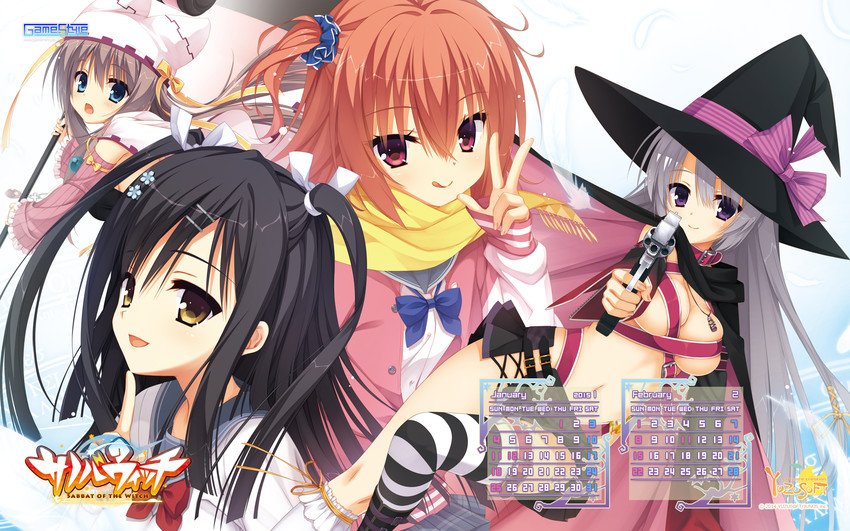 ayachi nene, inaba meguru, shiiba tsumugi, and togakushi touko (sanoba witch and 1 more) drawn by kobuichi and muririn