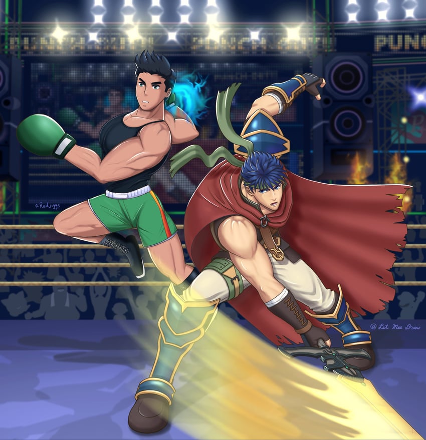 ike and little mac (fire emblem and 3 more) drawn by let_mee_draw and redjiggs