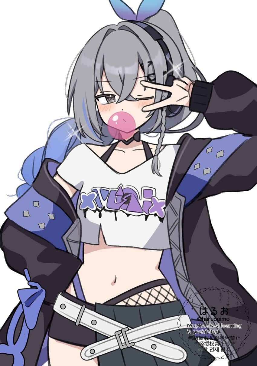 silver wolf (honkai and 1 more) drawn by haruo_(haruooimo)