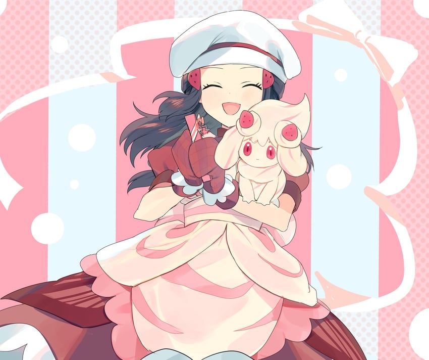 alcremie and dawn (pokemon and 1 more) drawn by mxkjxm_(nhss2337)