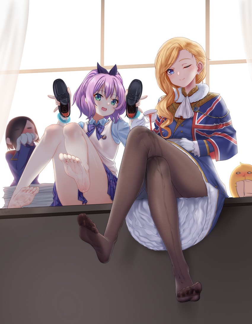 javelin, hood, and ark royal (azur lane) drawn by cang_se_ye_hua