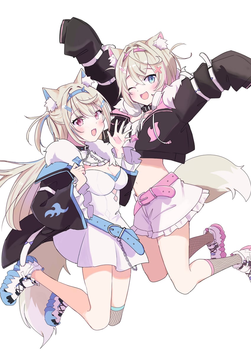 fuwawa abyssgard and mococo abyssgard (hololive and 1 more) drawn by 777hashi