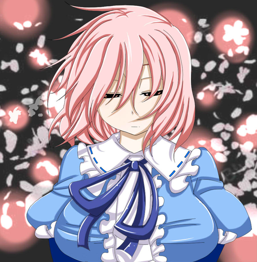 saigyouji yuyuko (touhou) drawn by mutsunari_(crim0718)