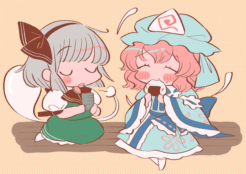 konpaku youmu and saigyouji yuyuko (touhou) drawn by masanaga_(tsukasa)