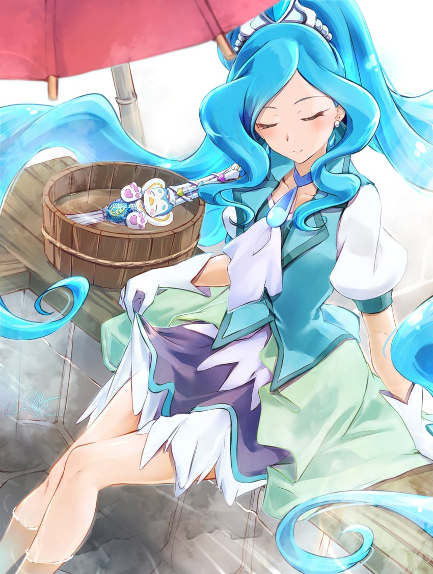 sawaizumi chiyu, cure fontaine, and pegitan (precure and 1 more) drawn by clear_glass_(mildmild1311)