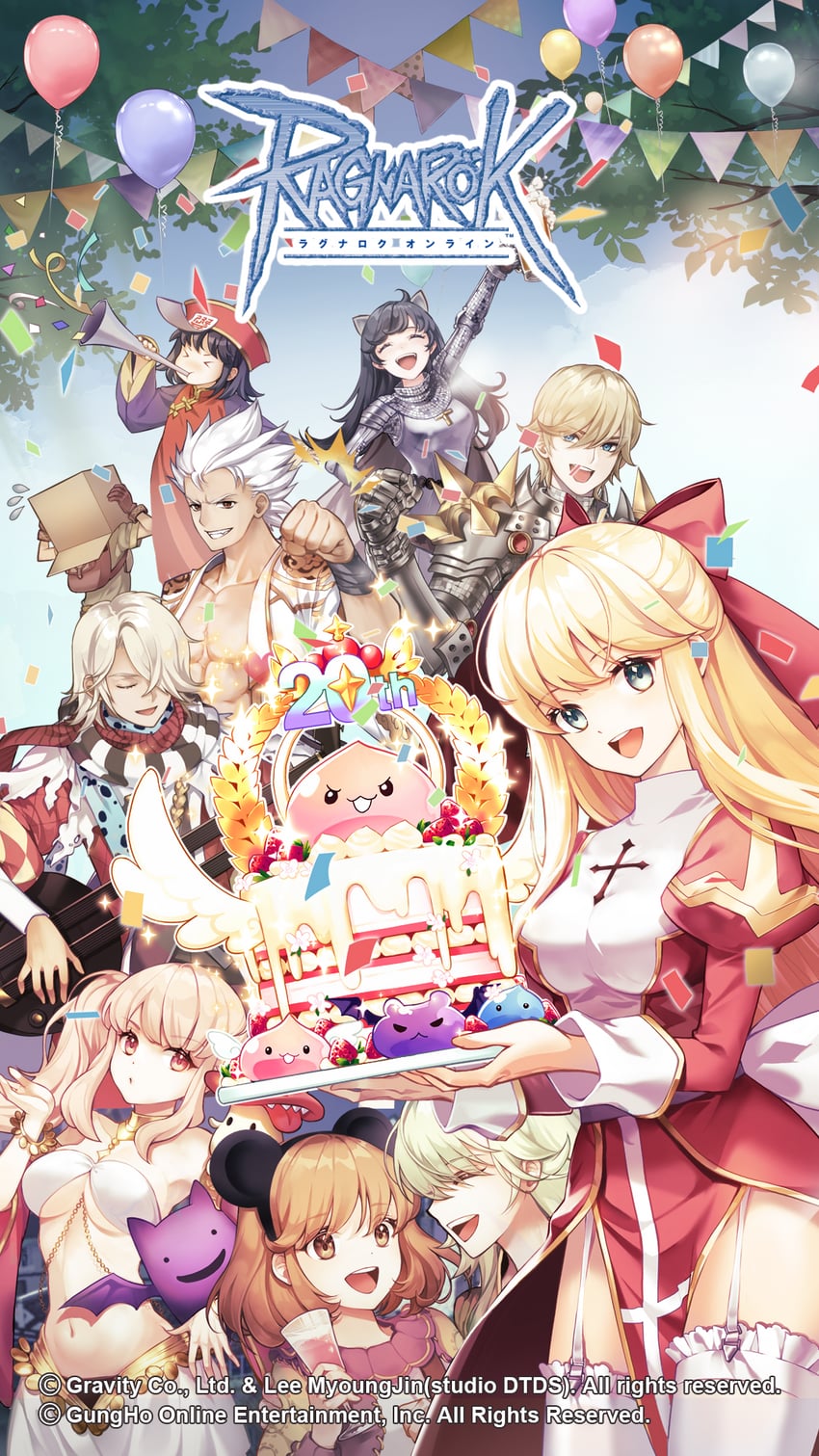 high priest, poring, rune knight, knight, gypsy, and 10 more (ragnarok online) drawn by anze_(gravity)